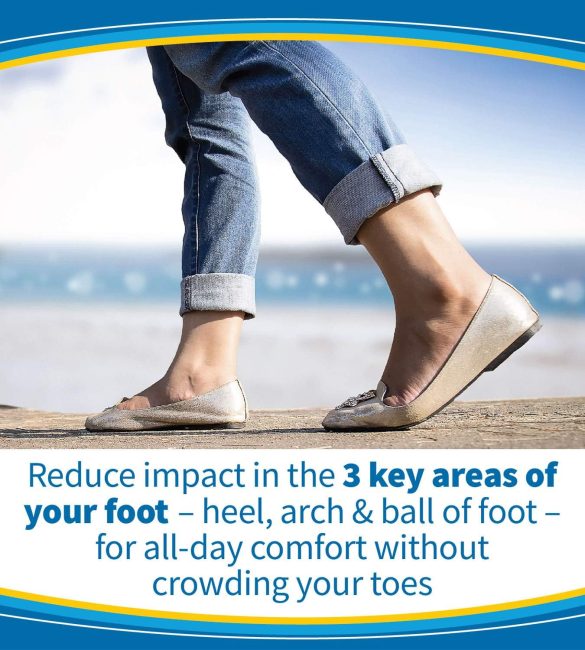 Dr. Scholls Tri-Comfort Insoles - for Heel, Arch Support and Ball of Foot with Targeted Cushioning (for Womens 6-10)