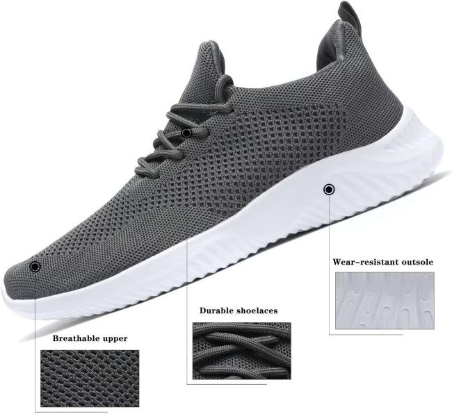 Wrezatro Mens Slip on Walking Shoes Ultra Light Breathable Non Slip Running Shoes Casual Fashion Sneakers Mesh Workout Sports