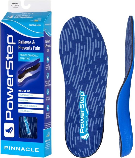 Powerstep Pinnacle Insoles - Orthotics for Plantar Fasciitis  Heel Pain Relief - Full Length Orthotic Insoles to Relieve Pain with Moderate Pronation - #1 Podiatrist Recommended Orthotics