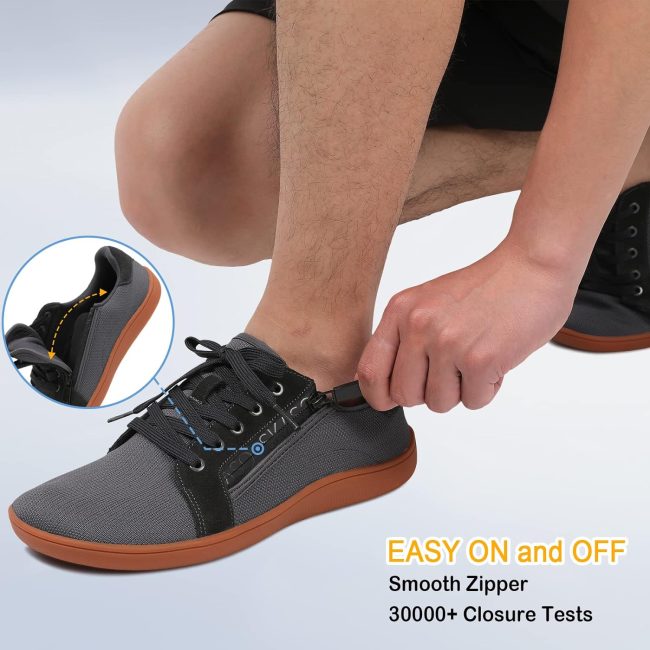 SKASO Mens Barefoot Walking Shoes Wide Toe Zero Drop Minimalist Shoes Comfortable Casual Shoes for Gym Driving Office