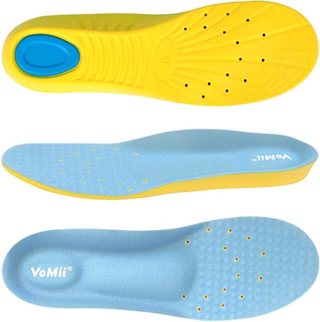 VoMii Unisex Shoe Insoles for Men and Women, Memory Foam, High Arch Support, Plantar Fasciitis Relief, Shock Absorption, 100% Risk Free Purchase