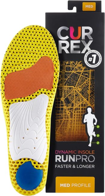 CURREX RunPro Insoles for Running Shoes – Arch Support Inserts to Help Reduce Fatigue, Prevent Injuries  Boost Performance – for Men  Women – Medium Arch, Small