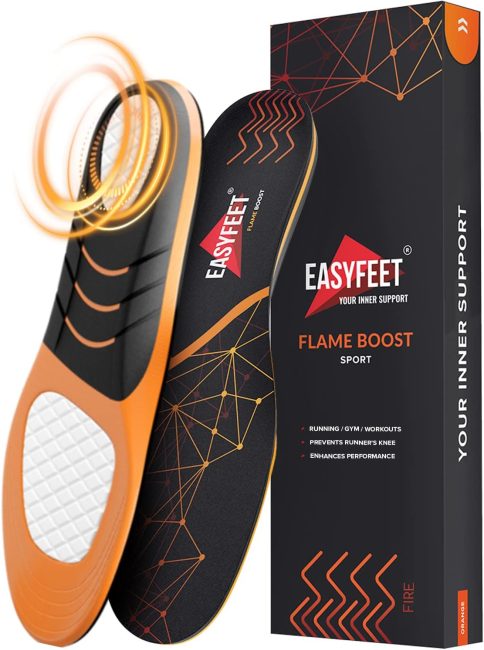 Sport Athletic Shoe Insoles Men Women - Ideal for Active Sports Walking Running Training Hiking Hockey - Extra Shock Absorption Inserts - Orthotic Comfort Insoles for Sneakers Running Shoes